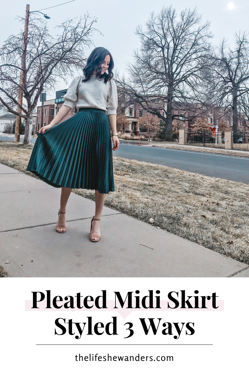 Pleated Midi Skirt Styled 3 Ways The Life She Wanders